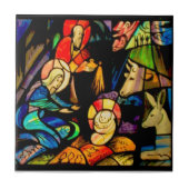 Stained Glass Style Nativity Fliese (Vorderseite)