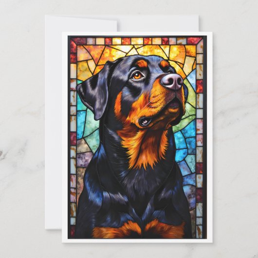 Stained Glass Style Rottweiler Dog Karte (Vorderseite)