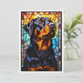 Stained Glass Style Rottweiler Dog Karte (Stehend Vorderseite)
