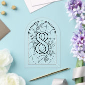 Stained Glass Style Table Number Eight Acryleinladungen (Insitu (Hochzeit))