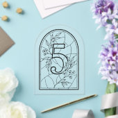 Stained Glass Style Table Number Five Acryleinladungen (Insitu (Hochzeit))