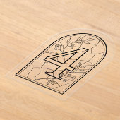 Stained Glass Style Table Number Four Acryleinladungen (Ablage )