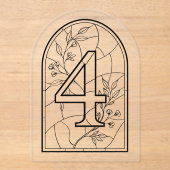 Stained Glass Style Table Number Four Acryleinladungen (Vorderseite)