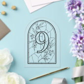 Stained Glass Style Table Number Nine Acryleinladungen (Insitu (Hochzeit))