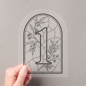 Stained Glass Style Table Number One Acryleinladungen (Insitu (Handheld))