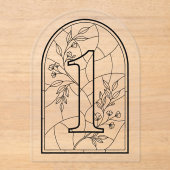 Stained Glass Style Table Number One Acryleinladungen (Vorderseite)
