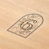 Stained Glass Style Table Number Six Acryleinladungen (Ablage )