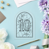 Stained Glass Style Table Number Ten Acryleinladungen (Insitu (Hochzeit))