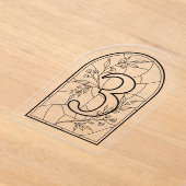 Stained Glass Style Table Number Three Acryleinladungen (Ablage )