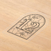 Stained Glass Style Table Number Twelve Acryleinladungen (Ablage )