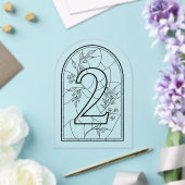 Stained Glass Style Table Number Two Acryleinladungen (Insitu (Hochzeit))