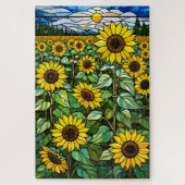 Stained Glass Sunflower Jigsaw Puzzle (Vertikal)