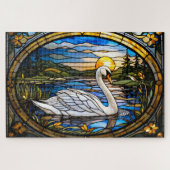 Stained Glass Swan Jigsaw Puzzle (Horizontal)
