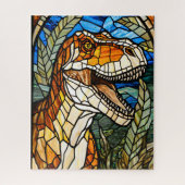 Stained Glass T-Rex Dinosaur Jigsaw Puzzle (Vertikal)