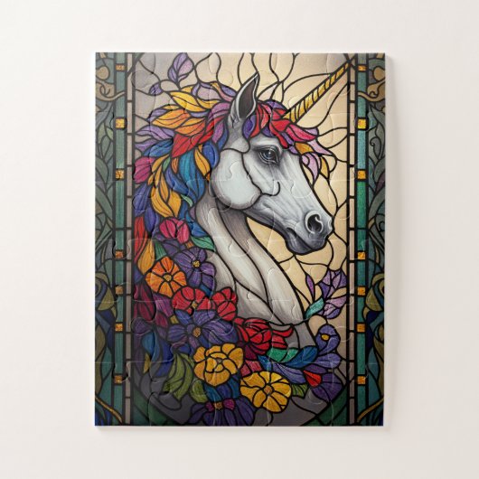 Stained glass unicorn puzzle (Vertikal)