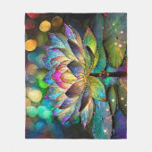Stained Glass Vibrant Lotus Flower Fleecedecke (Vorderseite)