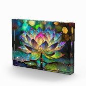 Stained Glass Vibrant Lotus Flower Fotoblock (Rechts)
