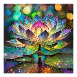 Stained Glass Vibrant Lotus Flower Fotodruck