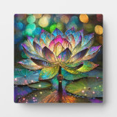 Stained Glass Vibrant Lotus Flower Fotoplatte (Vorderseite)
