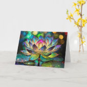 Stained Glass Vibrant Lotus Flower Karte (Gelbe Blume)