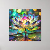 Stained Glass Vibrant Lotus Flower Leinwanddruck (Vorderseite)