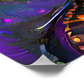 Stained Glass Vibrant Lotus Flower Poster (Ecke)