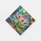 Stained Glass Vibrant Lotus Flower Serviette (Ecke)