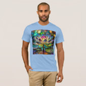 Stained Glass Vibrant Lotus Flower T-Shirt (Vorne ganz)