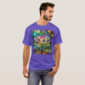 Stained Glass Vibrant Lotus Flower T-Shirt (Vorne ganz)