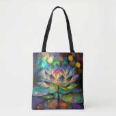 Stained Glass Vibrant Lotus Flower Tasche (Vorderseite)