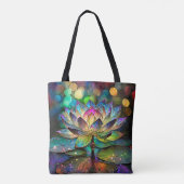 Stained Glass Vibrant Lotus Flower Tasche (Rückseite)