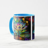 Stained Glass Vibrant Lotus Flower Tasse (Vorderseite Links)