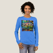 Stained Glass Vibrant Lotus Flower Tri-Blend Shirt (Volle Vorderseite)