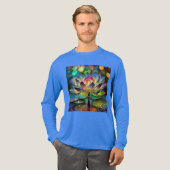 Stained Glass Vibrant Lotus Flower Tri-Blend Shirt (Volle Vorderseite)