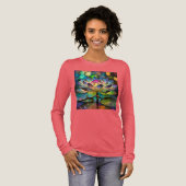 Stained Glass Vibrant Lotus Flower Tri-Blend Shirt (Volle Vorderseite)