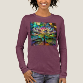Stained Glass Vibrant Lotus Flower Tri-Blend Shirt
