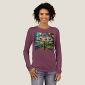 Stained Glass Vibrant Lotus Flower Tri-Blend Shirt (Volle Vorderseite)