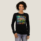 Stained Glass Vibrant Lotus Flower Tri-Blend Shirt (Volle Vorderseite)
