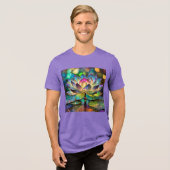 Stained Glass Vibrant Lotus Flower Tri-Blend Shirt (Vorderseite voll)