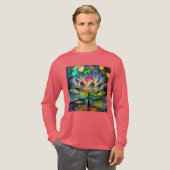 Stained Glass Vibrant Lotus Flower Tri-Blend Shirt (Volle Vorderseite)