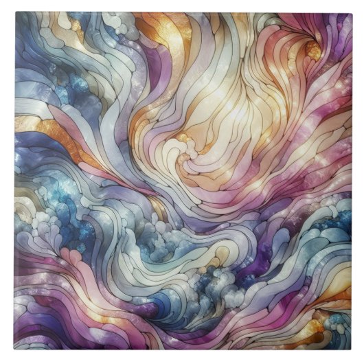 Stained glass wave fliese (Vorderseite)