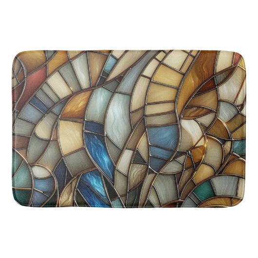 Stained Glass Waves Badematte (Vorderseite)