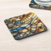 Stained Glass Waves Getränkeuntersetzer (Linke Seite)