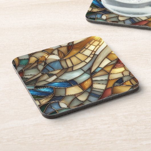 Stained Glass Waves Getränkeuntersetzer (Linke Seite)