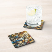 Stained Glass Waves Getränkeuntersetzer (Rechte Seite)
