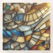 Stained Glass Waves Glasuntersetzer (Vorderseite)