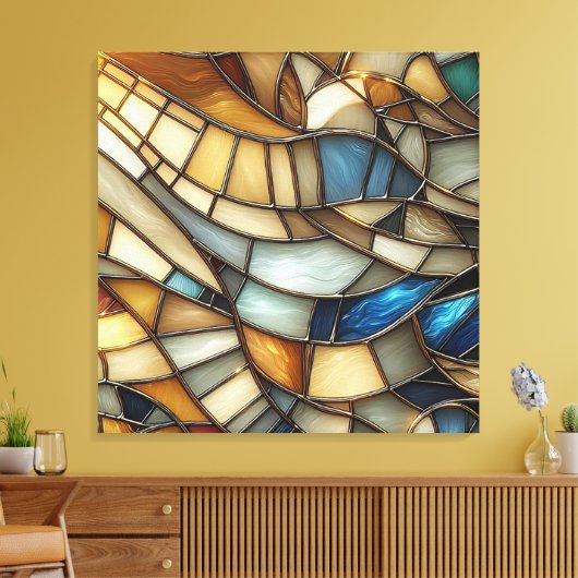 Stained Glass Waves Leinwanddruck (Insitu (Wohnzimmer))