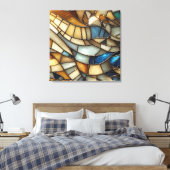 Stained Glass Waves Leinwanddruck (Insitu (Schlafzimmer))