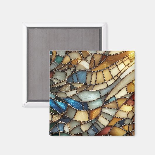 Stained Glass Waves Magnet (Vorderseite/Rückseite)