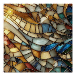 Stained Glass Waves Poster